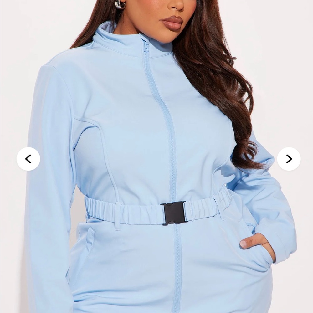 Fashion Nova Light Blue Ski Jacket